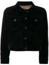 Marc Jacobs Cropped Velvet Button-front Jacket In Black