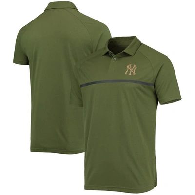 Levelwear Olive New York Yankees Delta Sector Raglan Polo