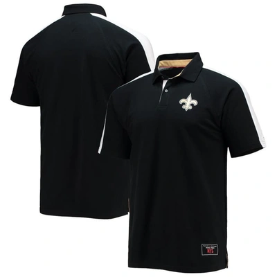 Tommy Hilfiger Men's  Black, White New Orleans Saints Holden Raglan Polo Shirt In Black,white
