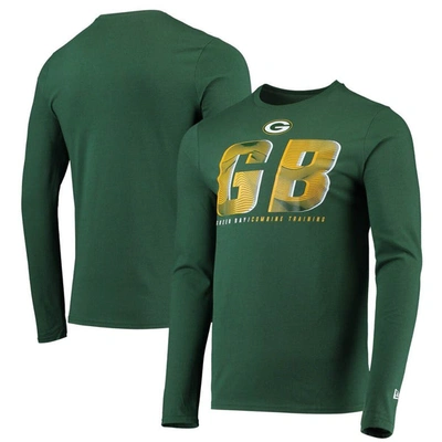 New Era Green Green Bay Packers Combine Authentic Static Abbreviation Long Sleeve T-shirt
