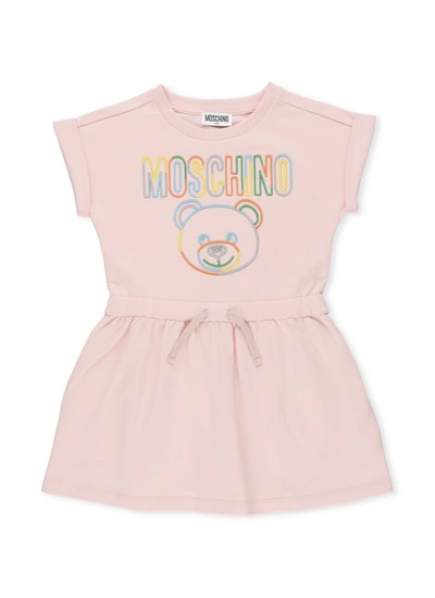Moschino Kids Logo Printed Short Sleeved T In Pink