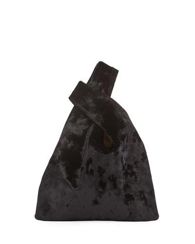 Hayward Mini Velvet Shopper Top Handle Bag In Black