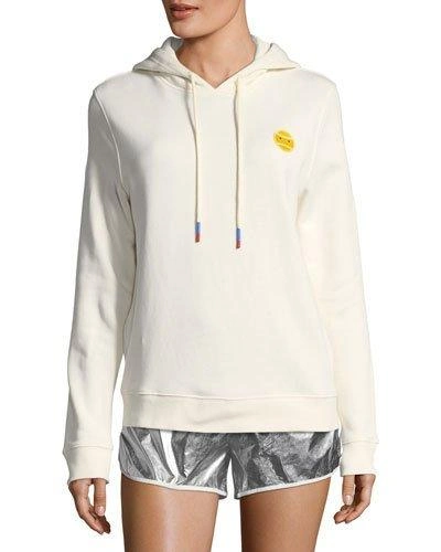 Tory Sport French-terry Cotton Hoodie In Ivory