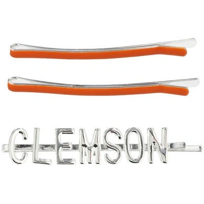 Emerson Street Clemson Tigers Ina Bobby Pin Set In Silver