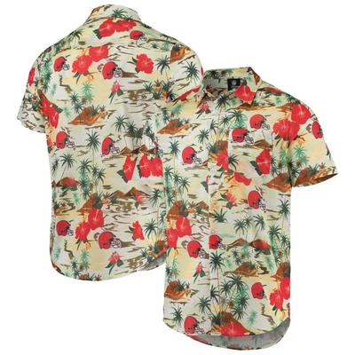 Foco Cream Cleveland Browns Paradise Floral Button-up Shirt