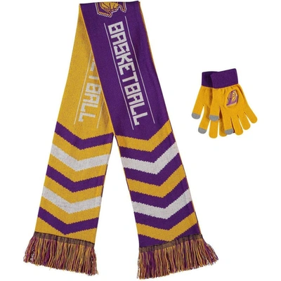 Foco Gold Los Angeles Lakers Glove & Scarf Combo Set