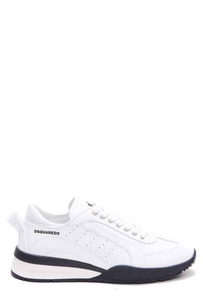 Dsquared2 Round-toe Lace-up Sneakers In White