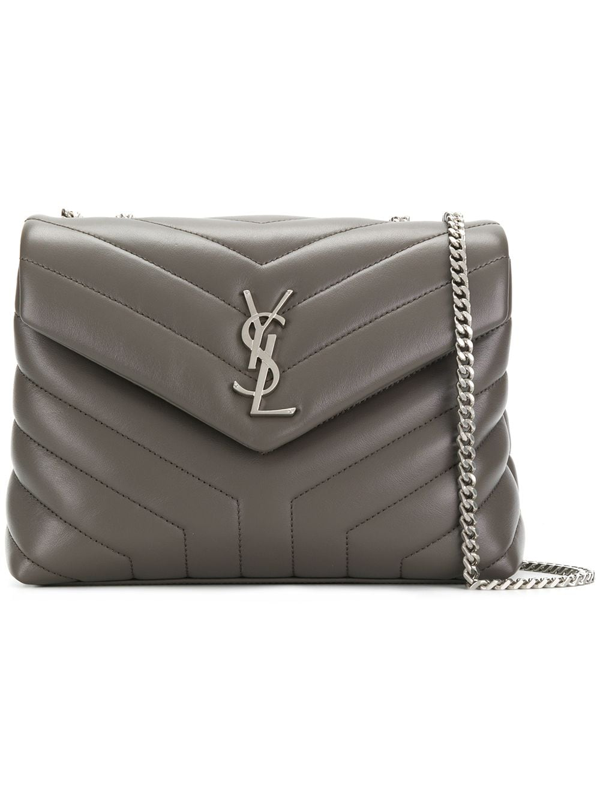 Saint Laurent Grey Small Loulou Chain Bag ModeSens