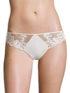 Simone Perele Saga Floral Lace Thong In Ivory