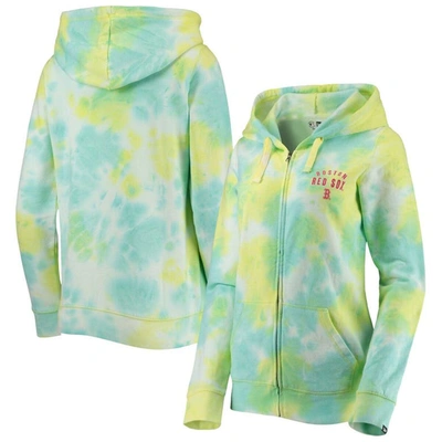 New Era White Boston Red Sox Tie-dye Full-zip Hoodie