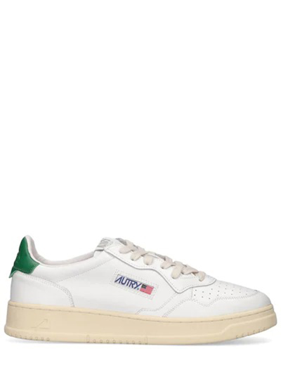 Autry Leather Medalist Low Sneakers In White,green