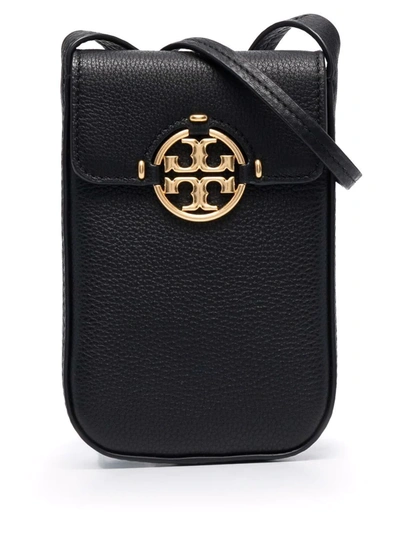 Tory Burch Miller Leather Phone Crossbody Bag In Black