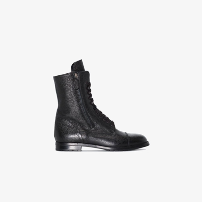 Manolo Blahnik Black Campcha Leather Ankle Boots