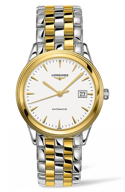 Longines Flagship Automatic Bracelet Watch, 38.5mm In Silver/ White/ Gold