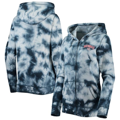 New Era Navy Washington Nationals Tie-dye Full-zip Hoodie