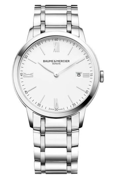 Baume & Mercier Men's Swiss Classima Stainless Steel Bracelet Watch 40mm M0a10354 In Silver