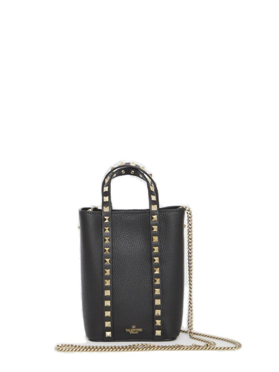 Valentino Garavani Chain-strap Rockstud Tote Bag In Black