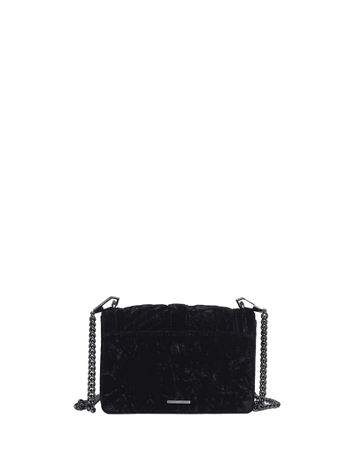 Rebecca Minkoff Velvet Chevron Quilted Small Love Crossbody In Nero