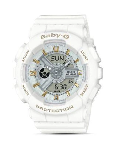 G-shock Analog-digital Watch, 43.4mm In White