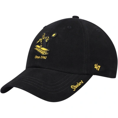 47 ' Black Pittsburgh Steelers Miata Clean Up Legacy Adjustable Hat