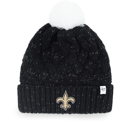 47 ' Black New Orleans Saints Fiona Logo Cuffed Knit Hat With Pom