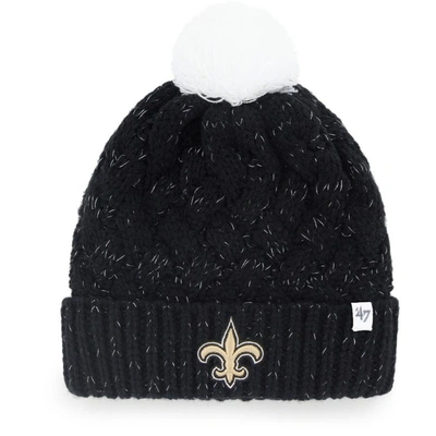 47 Brand '47 Black New Orleans Saints Fiona Logo Cuffed Knit Hat With Pom