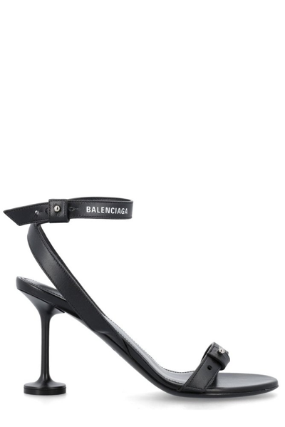Balenciaga Afterhour 90mm Sandal In Black Smooth Calfskin In Nero