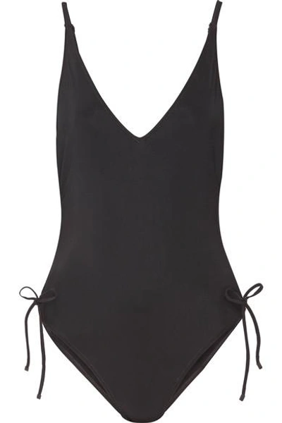 Zimmermann Prima Ruched One-piece Swimsuit In Noir