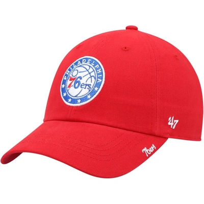 47 ' Red Philadelphia 76ers Miata Clean Up Logo Adjustable Hat