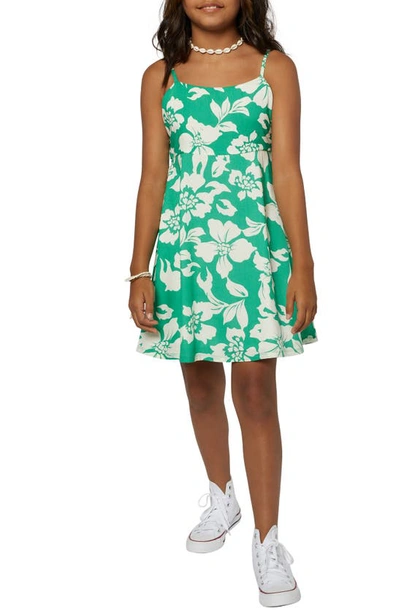 O'neill Kids' Daphne Floral Sundress In Gumdrop Green