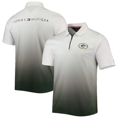 Tommy Hilfiger White/green Green Bay Packers Rory Quarter-zip Polo