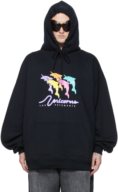 Vetements Labelling Unicorns Hoodie In Black