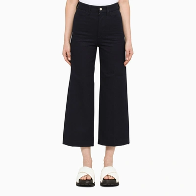 Department Five Blue Cropped Jeans With Logo Embroidery