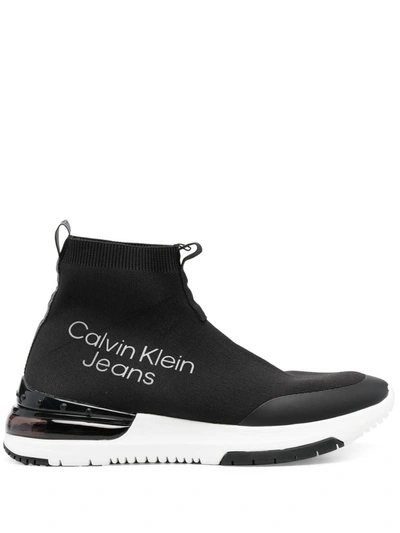 Calvin Klein Jeans Est.1978 Side Logo-print Detail Sneakers In Black
