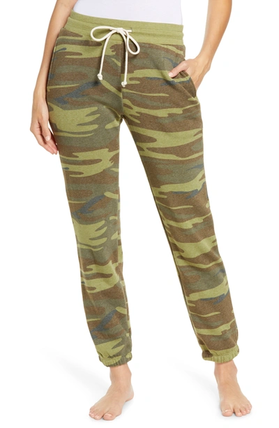 Alternative Camo Print Fleece Jogger Trousers In Oatmeal Camo