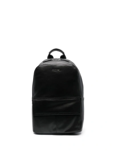 Calvin Klein Logo-plaque Detail Backpack In Black