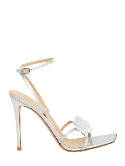 Gianvito Rossi Jaipur Holographic Leather Embellished Ankle-strap Sandals In Silver