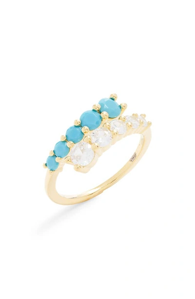 Adinas Jewels By Adina Eden Colored Graduated Cz Wrap Ring In Blue
