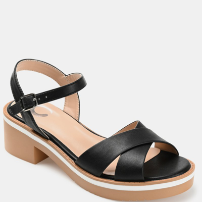 Journee Collection Women's Hilaree Ankle-strap Sandals In Black