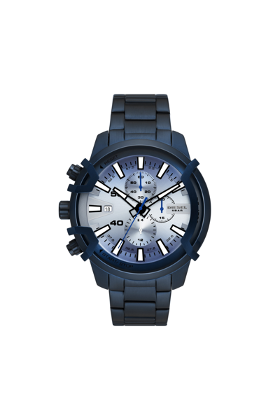 Diesel Men's Chronograph Griffed Blue-tone Stainless Steel Bracelet Watch 48mm