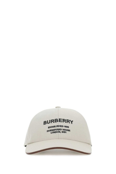 Burberry Logo-embroidered Leather-trimmed Cotton-canvas Baseball Cap In Natural