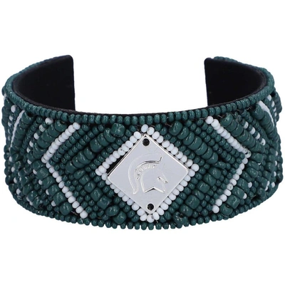 Emerson Street Michigan State Spartans Goldie Bead Logo Cuff Bracelet In Silver