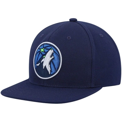 Mitchell & Ness Men's  Navy Minnesota Timberwolves Ground 2.0 Snapback Hat