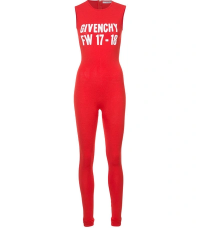 Givenchy Red Fw17-18 Print Sleeveless Jumpsuit ModeSens