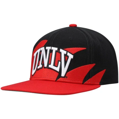 Mitchell & Ness Men's  Red, Black Unlv Rebels Sharktooth Snapback Hat In Red,black