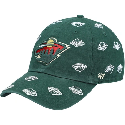 47 ' Green Minnesota Wild Confetti Clean Up Logo Adjustable Hat