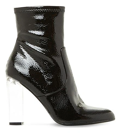 Steve Madden Eminent Patent Ankle Boots In Black-patent