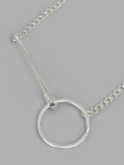 Biis Silver Safetypin And Keyring Closure Necklace With Spheres