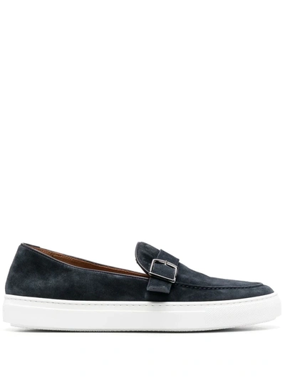 Fratelli Rossetti Buckled Suede-leather Loafers In Blue