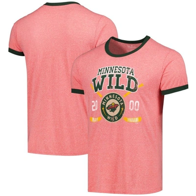 Fanatics Majestic Threads Red Minnesota Wild Buzzer Beater Tri-blend Ringer T-shirt